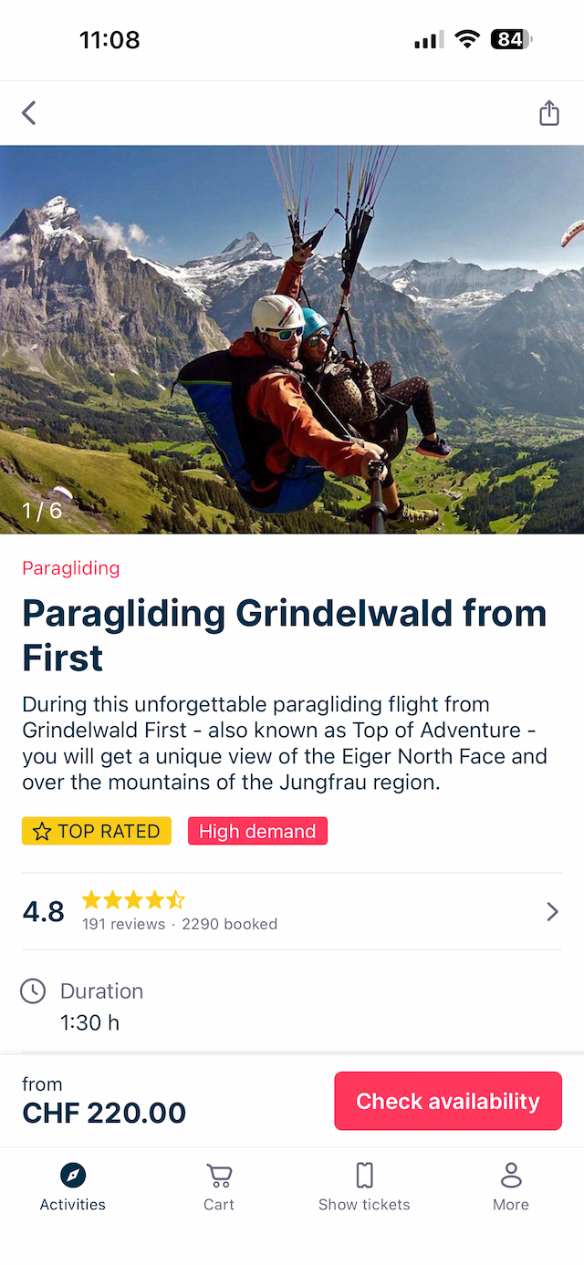Swiss Activities iOS App