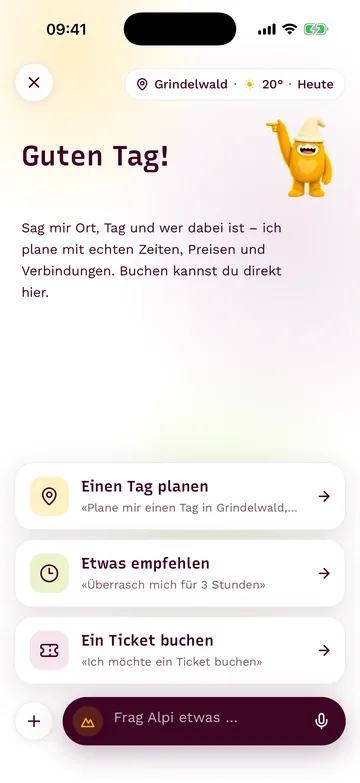 Alpi-Chat in der App mit Vorschlägen zum Planen und Buchen