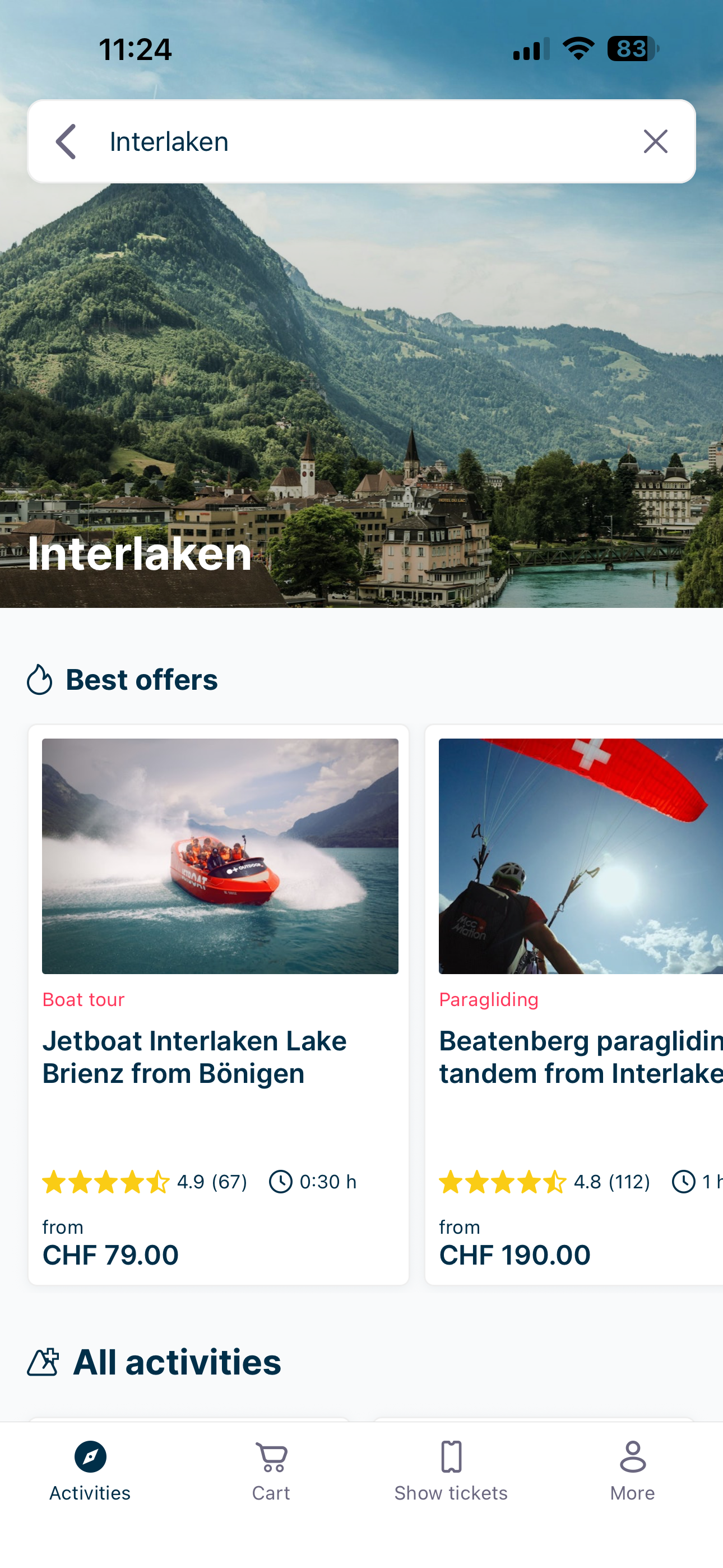 Swiss Activities App